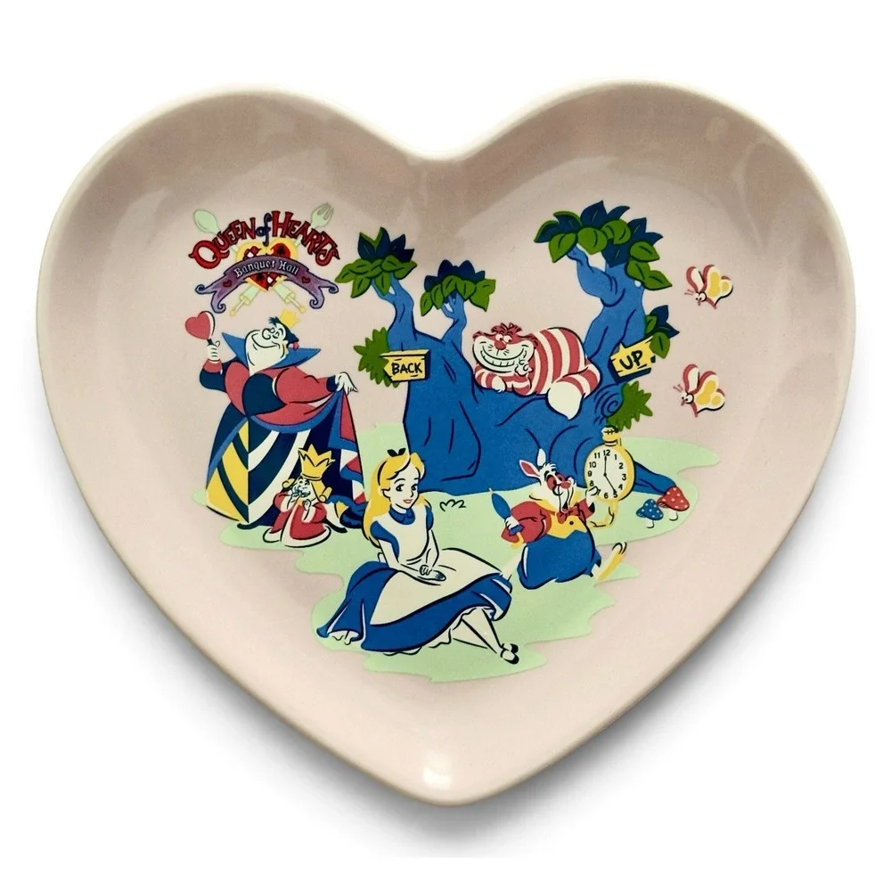 Exclusive Tokyo Disney Resort Heart Shaped Alice In Wonderland Plate 6